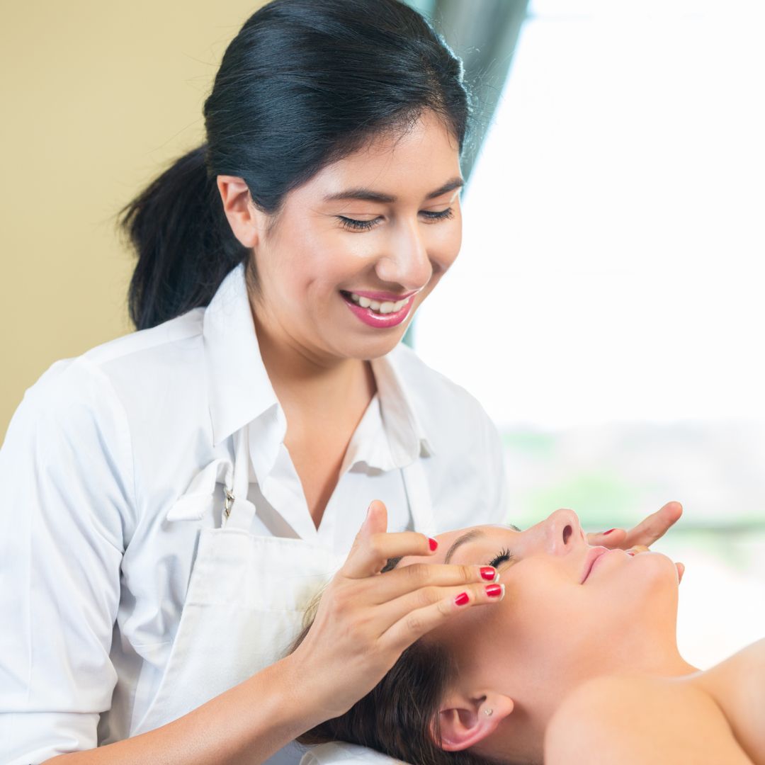 Esthetician smiling